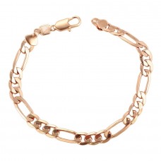 Apzeltīta klasiska rokassprādze ar Figaro pinumu